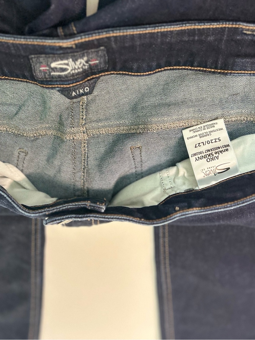 Silver Jeans Co Aiko Mid Rise Dark Wash Ankle Skinny Jeans Plus Size 22 W40 L27 - Picture 8 of 8